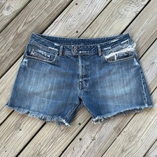 Diesel Women's Vintage Denim Jean Shorts Buttonfly Size 38