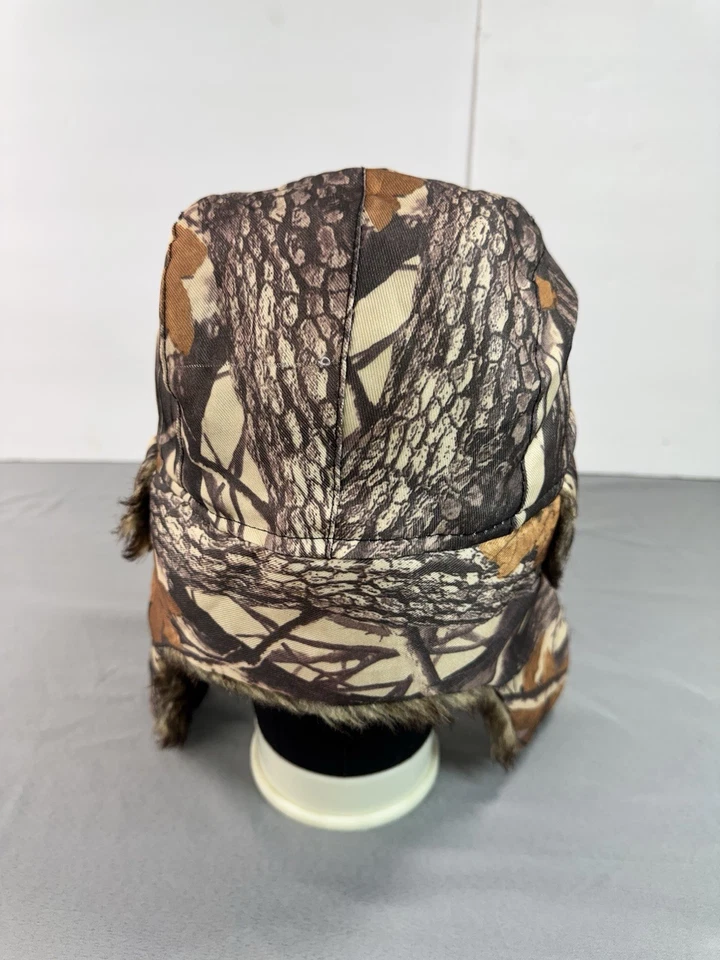 Camo Trapper Hat Cap Adult One Size OSFM Camouflage Lined Chin Strap - Image 4 of 4
