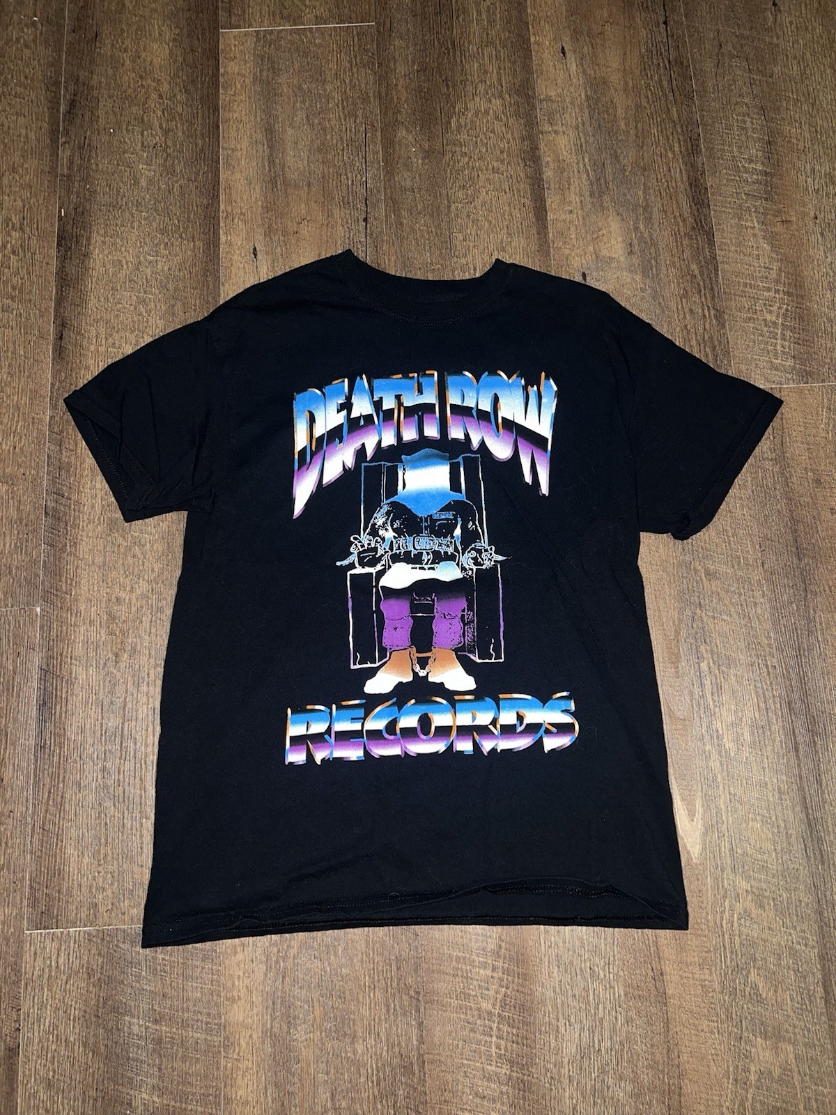 FILA T shirt M retrò anni 90 Death Row Records West Coast Gangsta nera