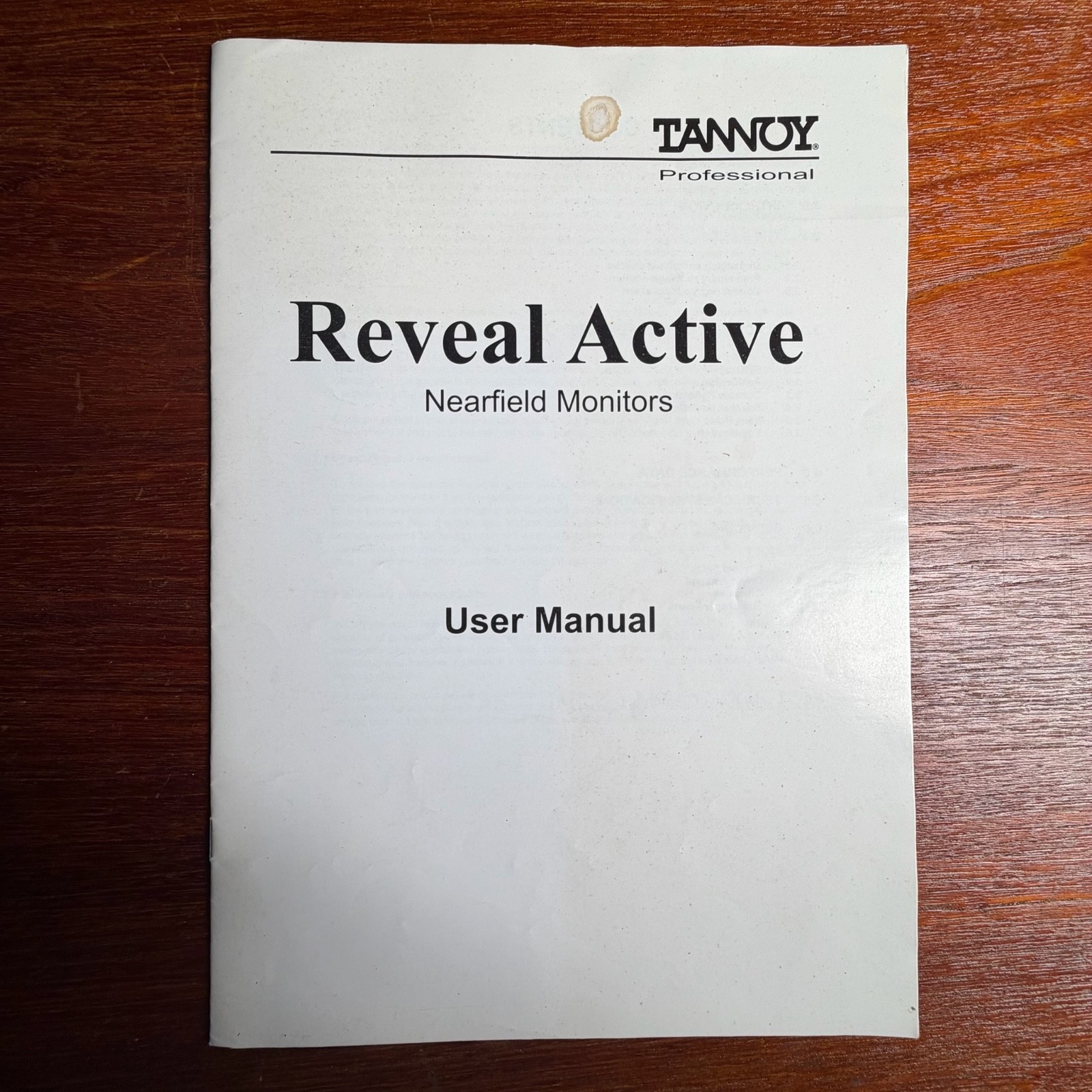 VINTAGE TANNOY PROFESSIONAL REVEAL ACTIVE NEARFIELD MONITORS USER MANUAL