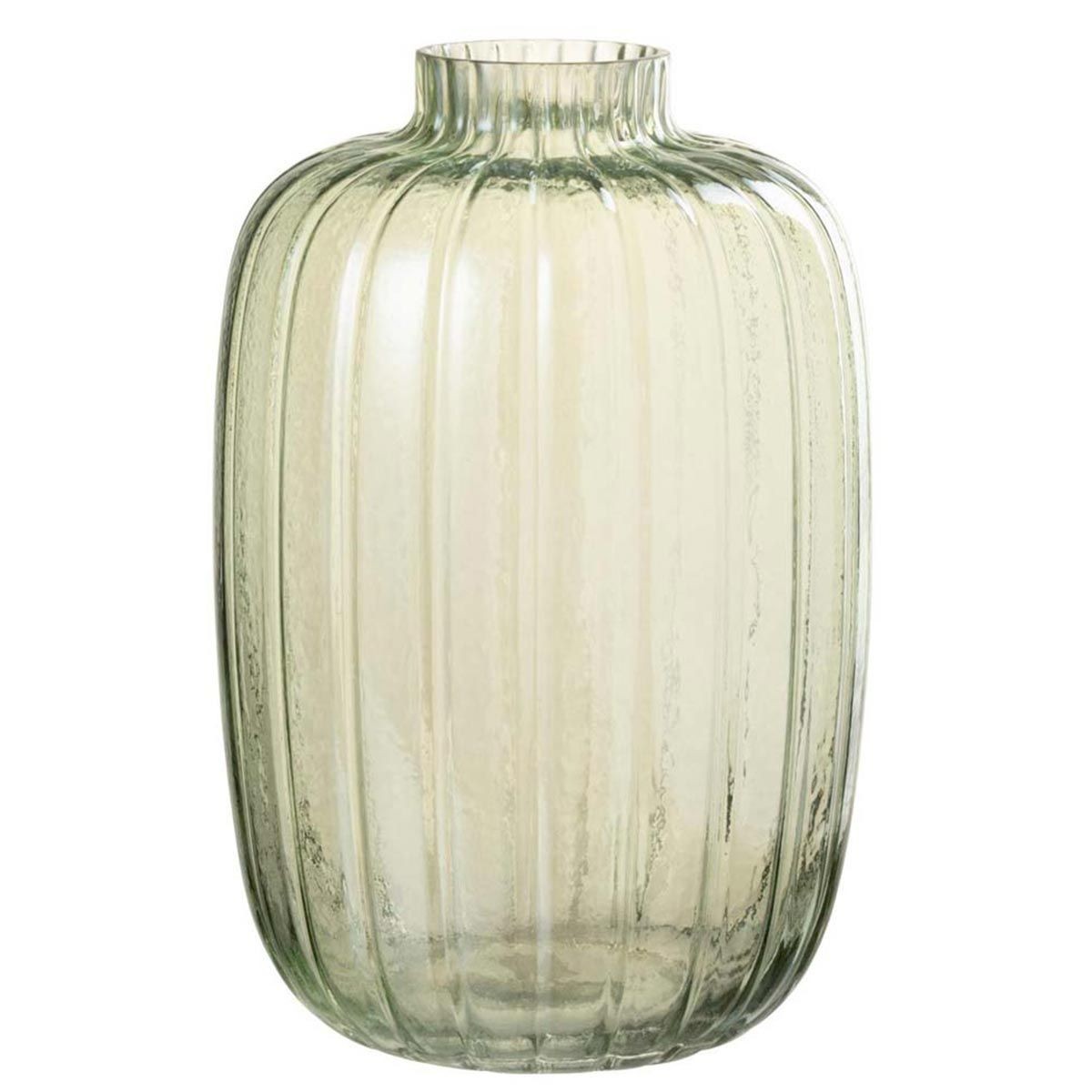 Vase en verre Lignes 30cm vert pour sublimer votre table de salon et vos bouquets