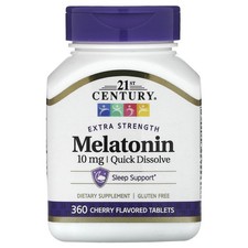 Melatonin, Quick Dissolve, Cherry, 10 mg, 360 Tablets