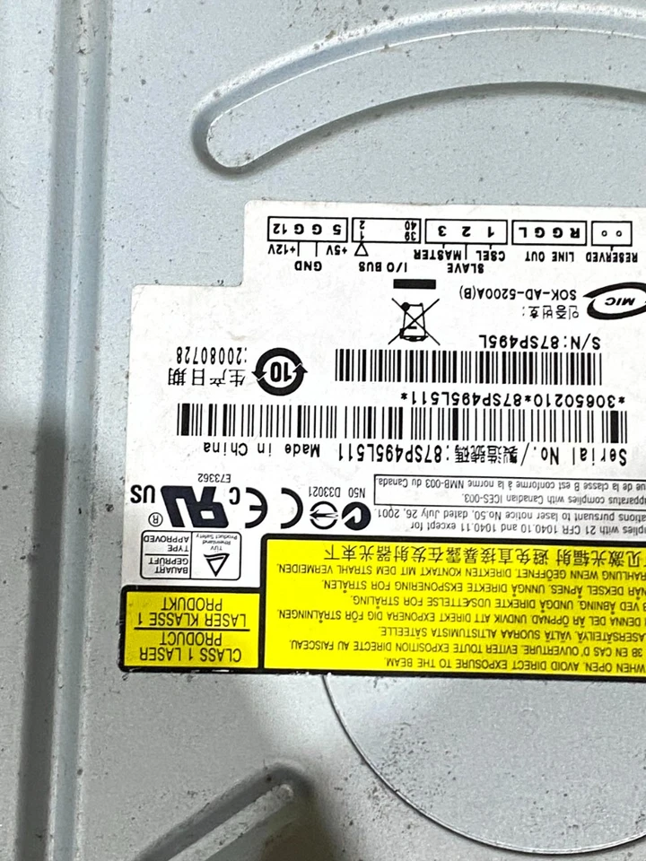 Sony NEC Optiarc AD-5200A DVD/CD Rewritable Optical Drive Black Silver 2x-Layer - Image 4 of 4