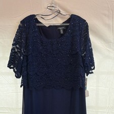 R M Richards Navy Lace Plus Size 20W Mother of the Bride Dress Lot 13