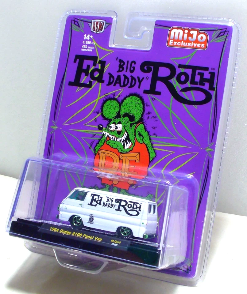 M2 Machines Green Chase Ed "Big Daddy" Roth Ratfink 1:64 Diecast - Image 3 of 3