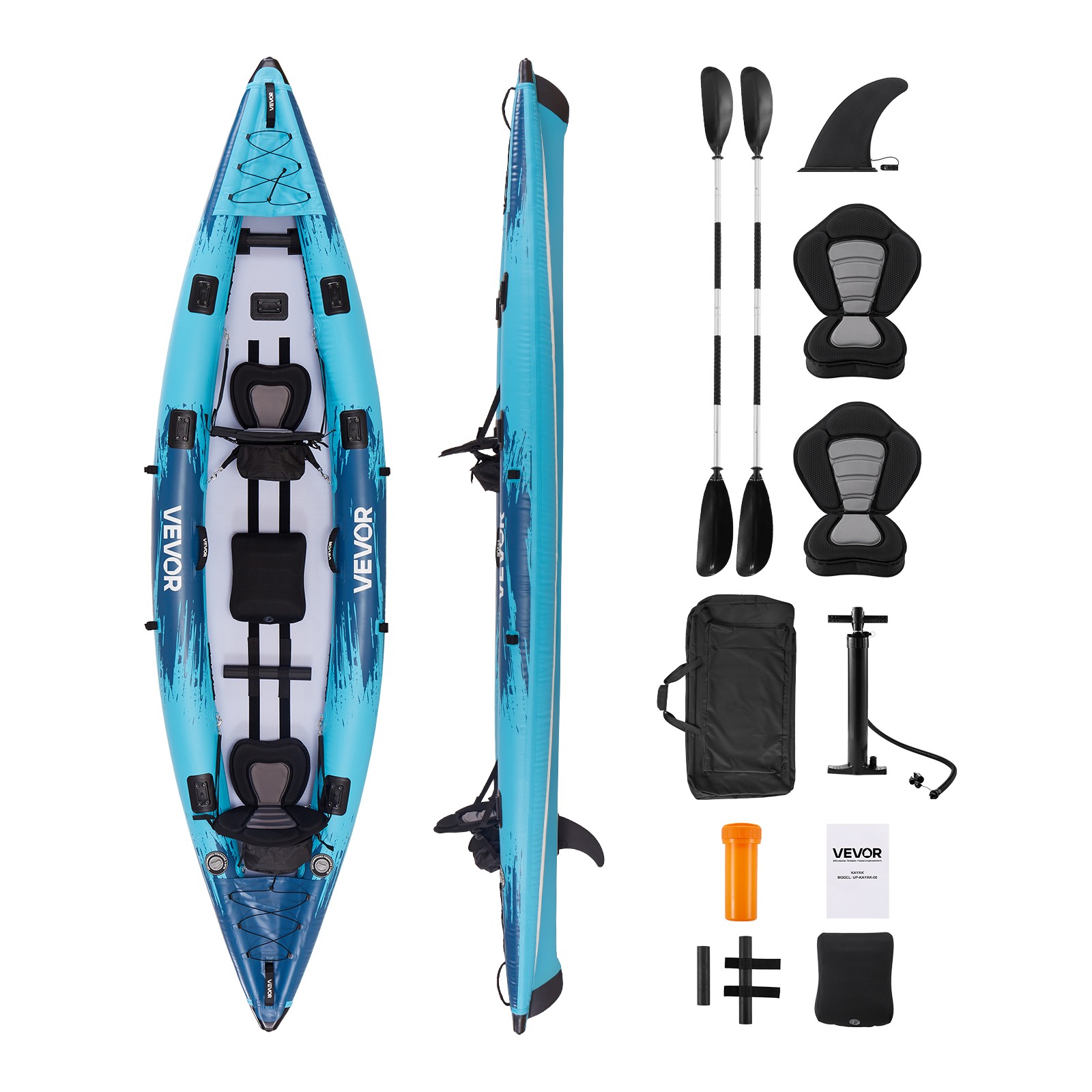 2-person Inflatable Recreational Kayak 700lbs Capacity