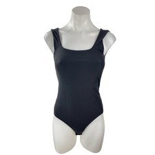 Abercrombie  Fitch Black Sleeveless Square Neck Thong Tank Bodysuit Top Size S