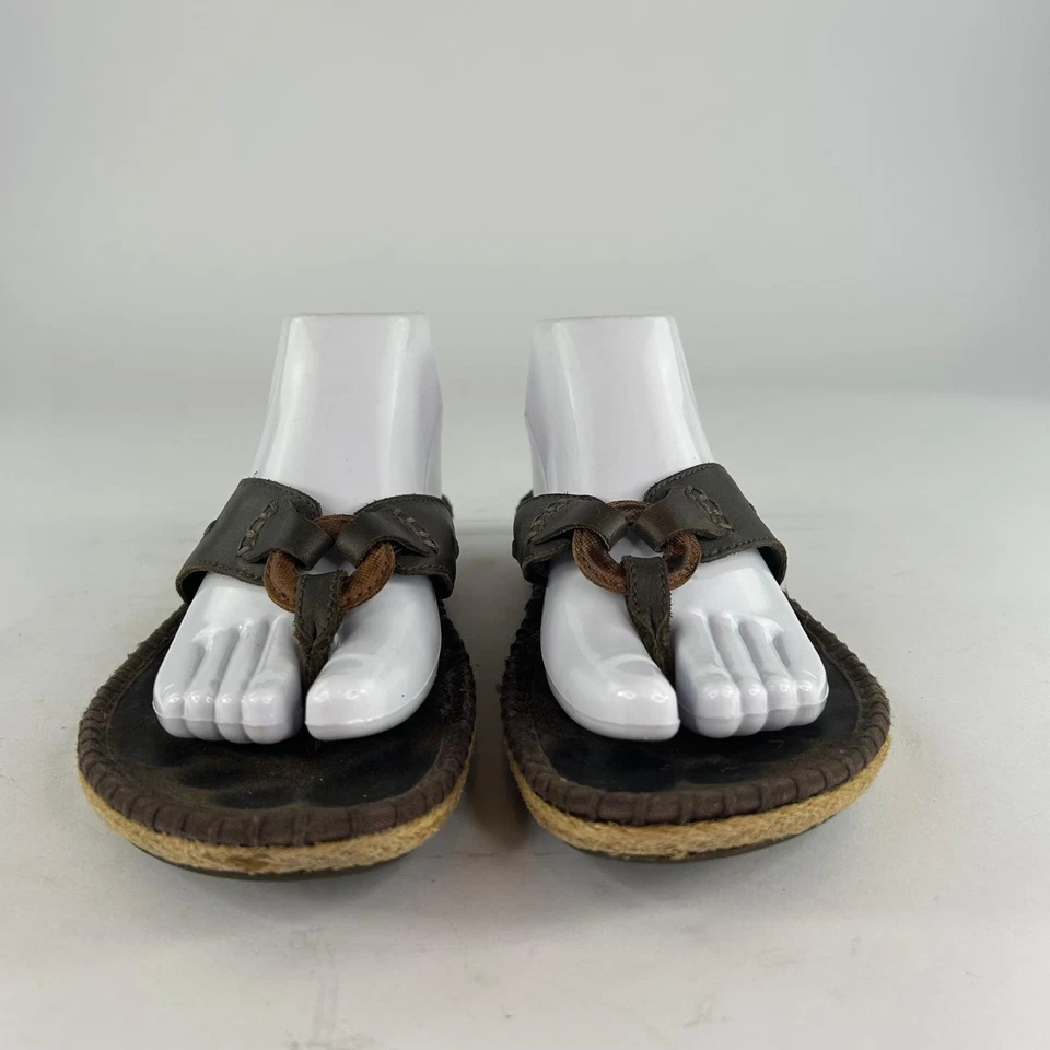 Sandalias de Tanga PATAGONIA Mujer Terciopelo Marrón Talla 9 Chanclas Zapatos de Cuero Foto 2 de 4