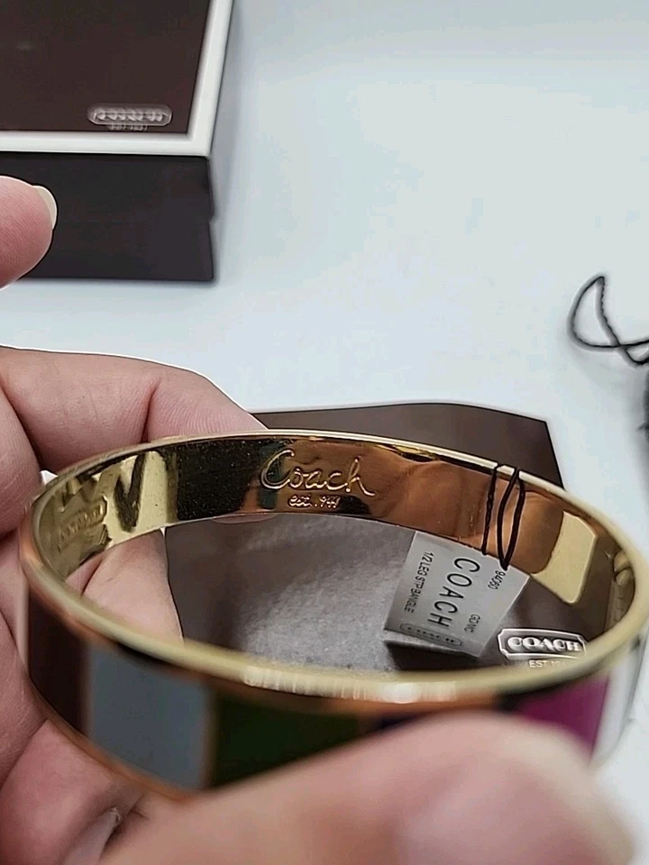 Brazalete Brazalete Multi Rayas Firma Legado Retirado Coach De Colección con Caja Original Foto 4 de 4