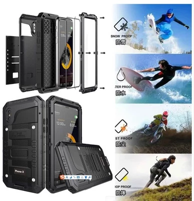 IP68 Wasserfest Metall Glas Case Panzer Hülle für iphone 17 16e 15 14 13 Pro Max - Bild 1 von 4