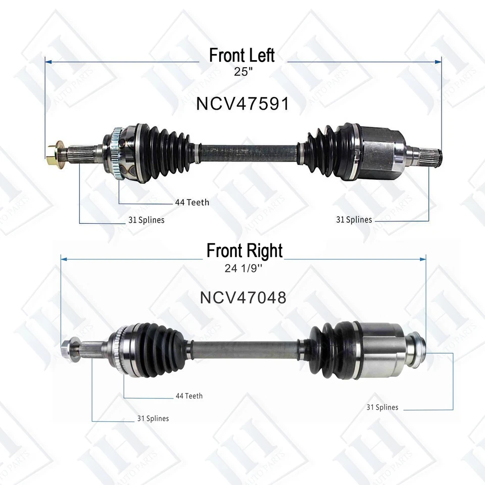 Conjunto de eixo dianteiro esquerdo direito OE par CV para 2008-2015 Mazda CX-9 V6 3.7L - Imagem 3 de 4