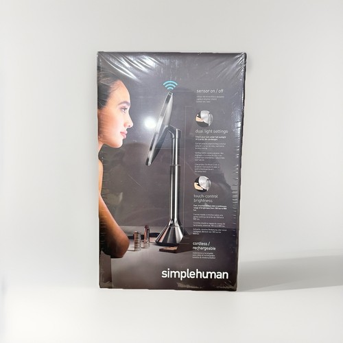 Simplehuman 8” Round Sensor Make-up Mirror 5x Cordless | Stainless Steel ST3052 - Picture 2 of 7