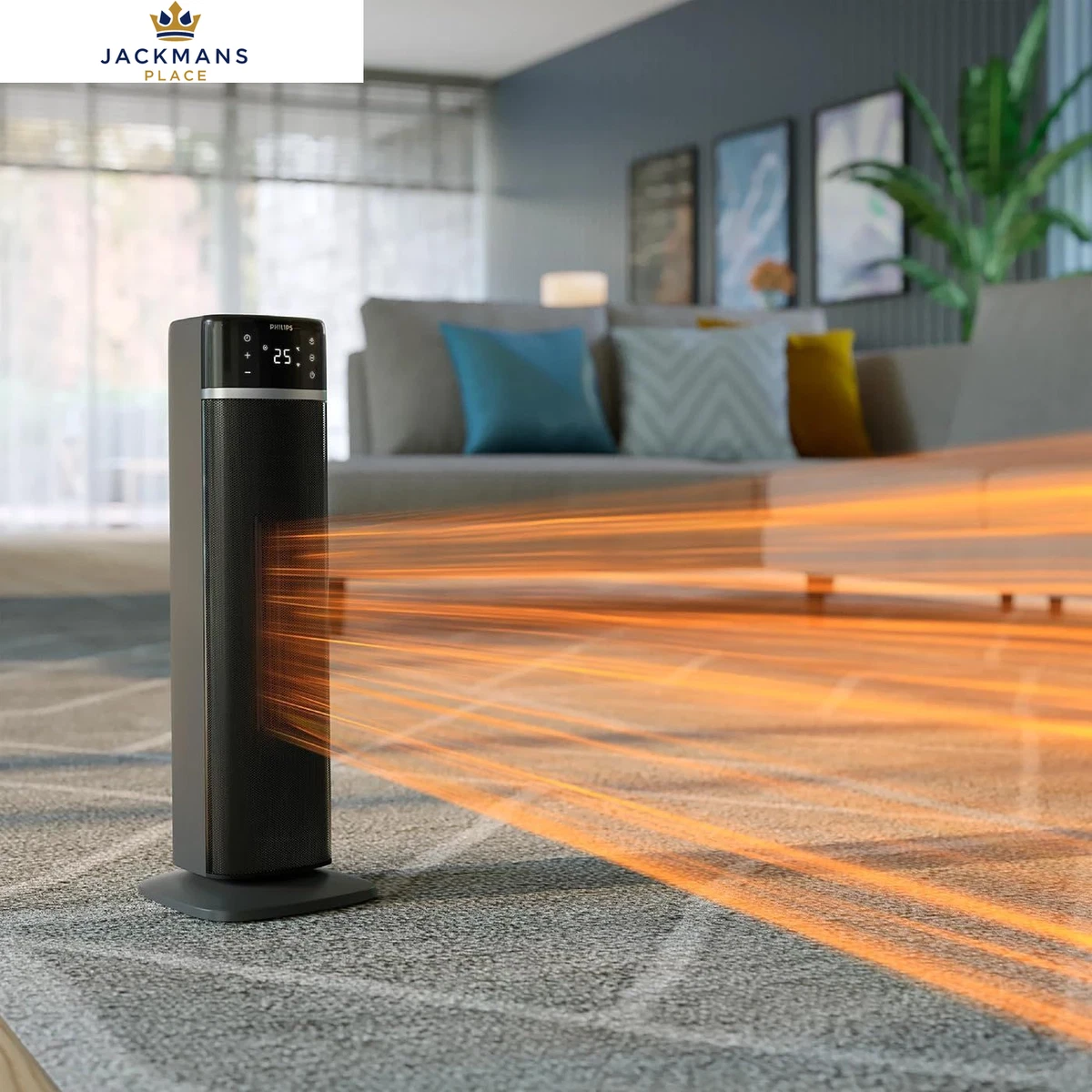 Philips Turm-Heizlüfter 5000 Series, 2000W, 60° Schwarz & Dunkelgrau