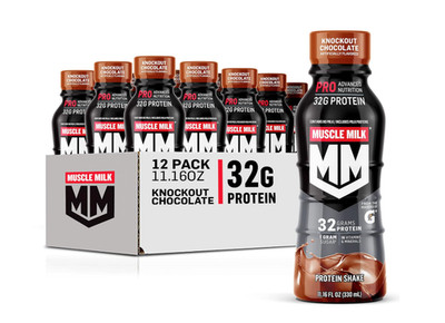 Muscle Milk Pro Series Protein Shake, Knockout Chocolate, 32g Protein, 12 Pack