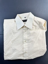 Francesco Smalto Paris Men’s 4XL Button Down Long Sleeve Pure Cotton Cream Color