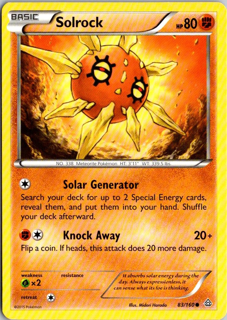 Solrock 83/160 Common Primal Clash Pokemon Lightly Played