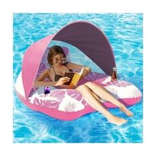   Upgraded  Pool Floats Adult with Canopy, XL Inflatable Pool Float
