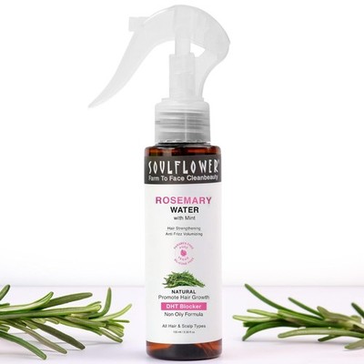 Soulflower Rosmarin Wasser Spray Niacinamid Minze Haarwachstum DHT Blocker 100ML