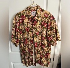 Vintage Ho Aloha Hawaiian Shirt Mens Large Floral Beach USA Made