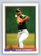 1991 Bowman #225 Dave Stewart Oakland Athletics Baseball Card