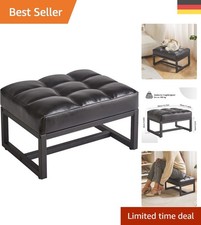 Vielseitiger Ottomanen Fußhocker mit stabilem Metallrahmen, Schwarz 40x29x22cm