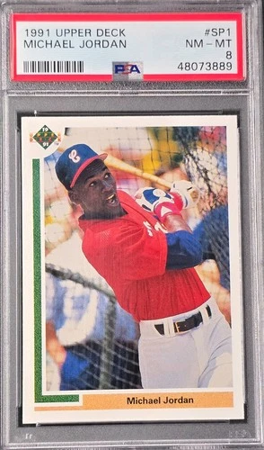 1991 Upper Deck Michael Jordan #SP1 PSA 8 White Sox First Baseball Card SP