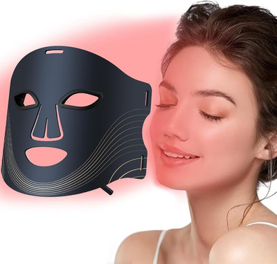 LED Light Therapy Mask (Model FM-01), 4 Colors LED Face Mask Light Therapy, Port