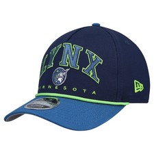 Men's New Era Navy Minnesota Lynx Bold Arch COOLERA 9FORTY A-Frame M-Crown