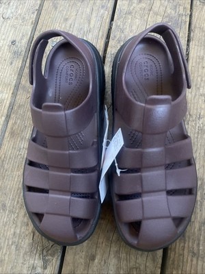 Crocs Stomp Fisherman Sandal Size 7 Men s Size 9 Women s Unisex Mocha  Shoes New