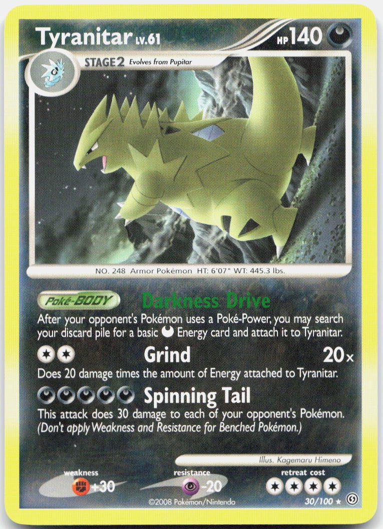 Tyranitar 30/100 Rare Stormfront Pokemon Near Mint