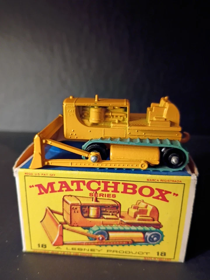 Bulldozer Caterpillar Matchbox #18D 1964 muy nuevo/como nuevo en caja original E3 Foto 2 de 4