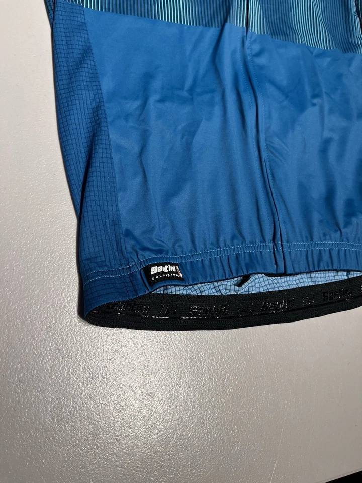 Santini Cycling Jersey Men’s XXL Teal Green Italy SMA Opacity Bicycle Top Shirt - Image 3 of 4