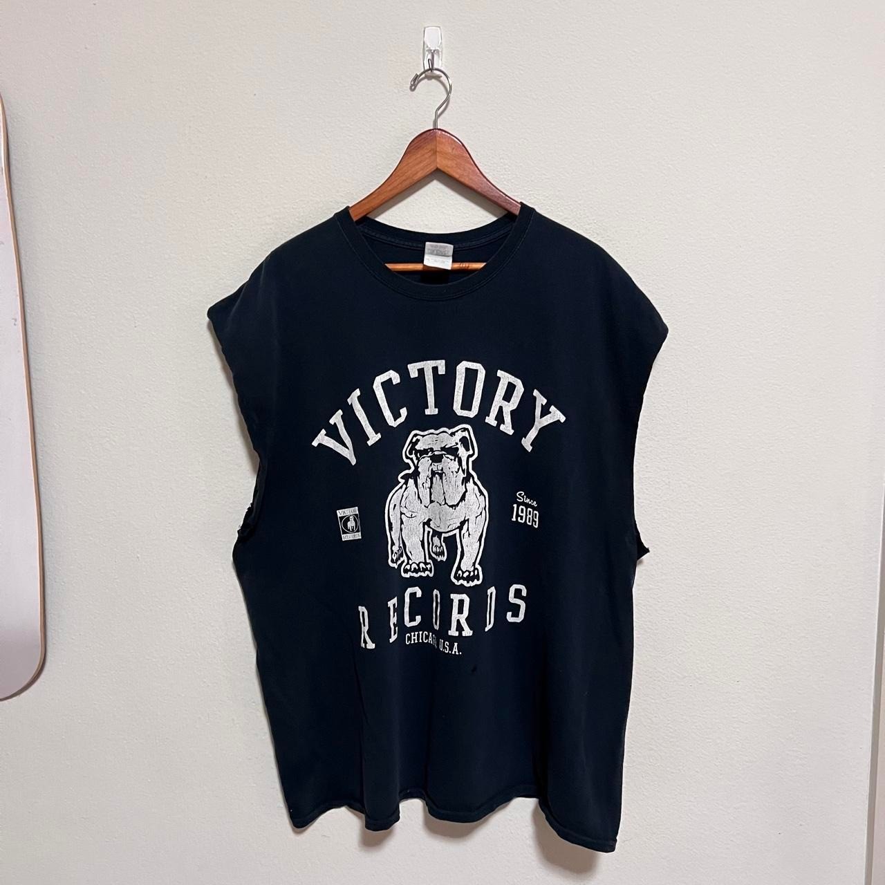 Vintage Victory Records Distressed Thrashed Cut Off D… - Gem