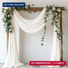 28.7" x 20FT Ivory Wedding Arch Draping Fabric Sheer Backdrop for Ceremony
