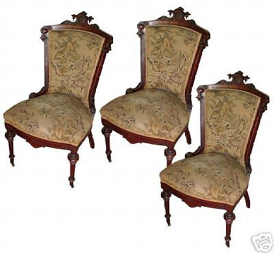 Victorian Side Chairs, Set of 3, 1800-1899 #5289  - Picture 1 of 2