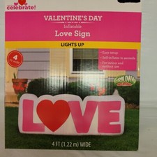 Way To Celebrate Love Inflatable Valentine  s Lights Up Decor Airblown Valentine