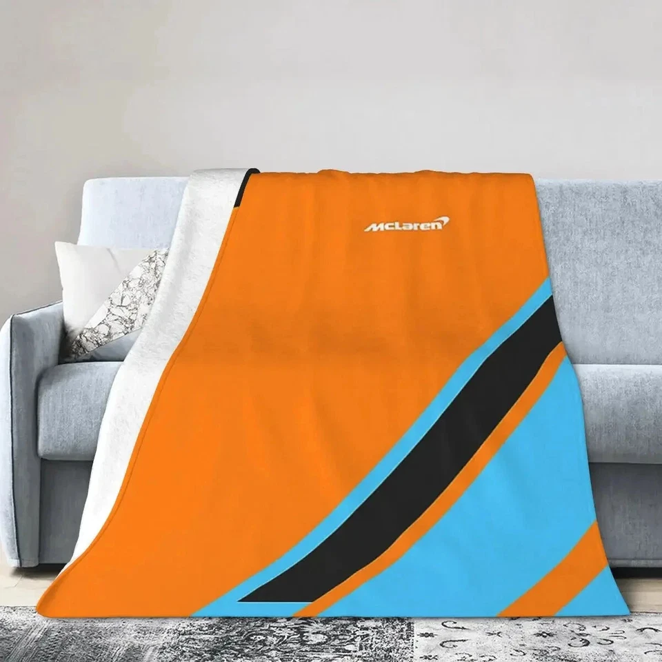 FAN LIFE APPAREL F1 Mclaren Team Throw Blanket/Bed/Sofa Throw Super Soft all sizes Perfect Gift