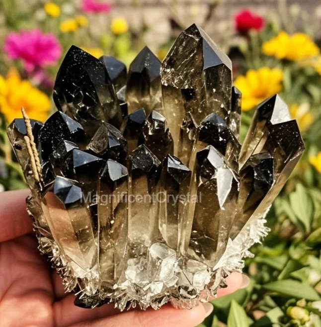 2025Rare 300G+Raw Smoky Quartz Crystal Cluster Natural Rough Geode Reiki Decor - Image 2 of 4