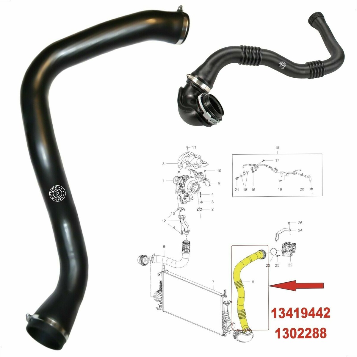 LADELUFTSCHLAUCH TURBO SCHLAUCH ROHR FÜR OPEL INSIGNIA 170 PS 2.0  