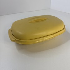 Tupperware Microwave Vegetable Steamer Harvest Gold 1273 -2 1273-3 & 1274-5