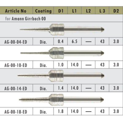 Dental Lithium Disilicate Milling Burs for Amann Girrbach 00 CAD/CAM Milling
