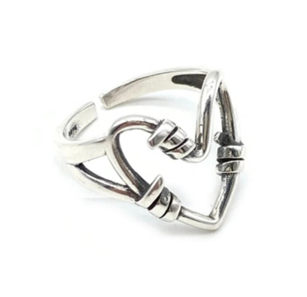 925 Silver Ring, Heart Ring, Chunky Adjustable Ring, Statement Ring, Thumb Ring