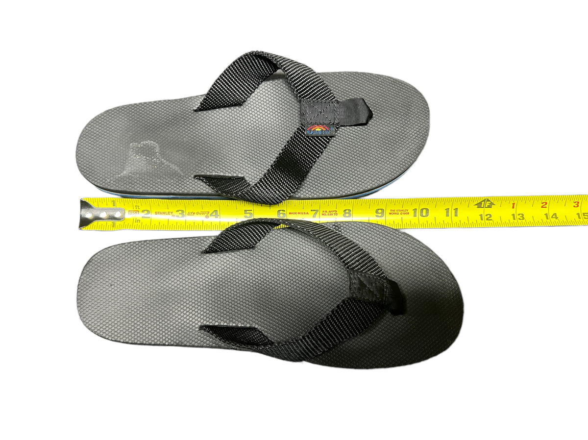 Rainbow Flip Flops Black Rubber Webbed Nylon Rainbow Arch  display picture 2