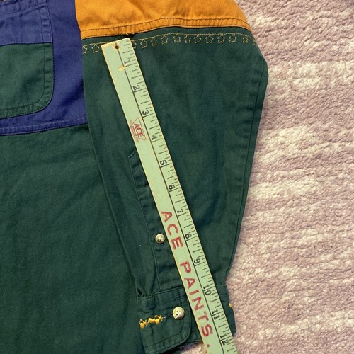 Vintage No Barriers Airplane Shirt Plane Long Sleeve Button Color Block Women L - Picture 11 of 12
