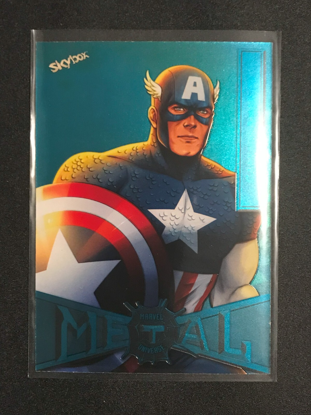 2022 Marvel Metal Spider-Man Light FX Turquoise 33/50 Captain America #16