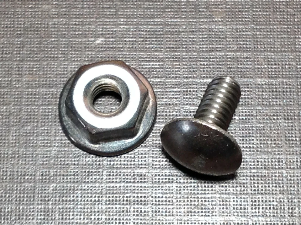 25 piezas 8-32 x 3/8 rejilla inoxidable remache tornillos y tuercas de brida Dodge Plymouth Foto 3 de 4