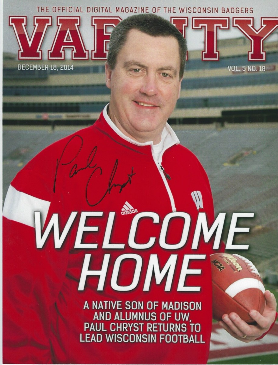 PAUL CHRYST Signed x 11 Photo WISCONSIN BADGERS Football Coach