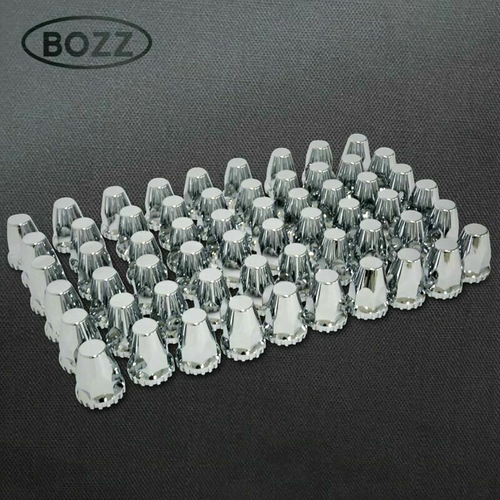 Pack of 60 Chrome 33mm Lug Nut Covers Screw On Semi Truck Peterbilt Kenworth