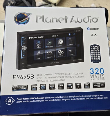 Planet Audio P9695B Car Stereo - 6.95  Double Din Touchscreen, Bluetooth, USB CD