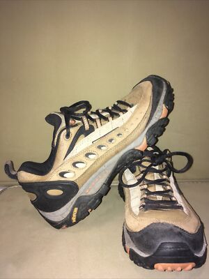 Great Cond Womens Merrell Pulse 2 Smoke Continuum Suede Vibram Hiking Shoes 9.5